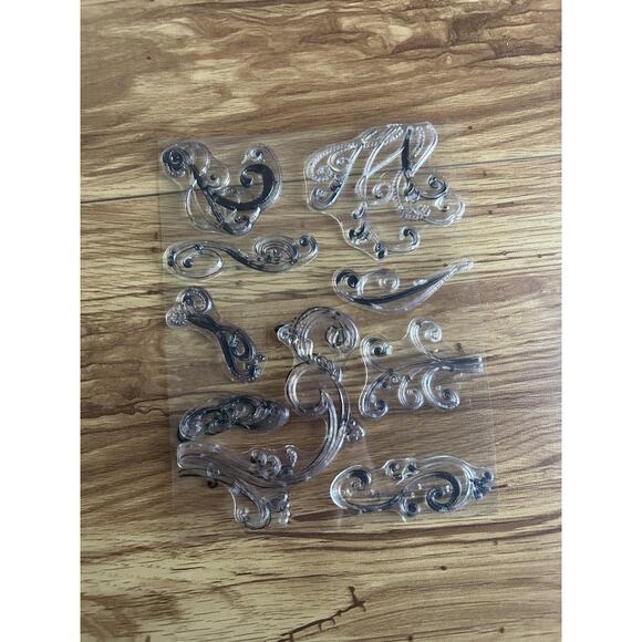 Autumn Leaves Clear Stamps Flourishes v2 Rhonna Farrer Technique Tuesday WhirlyG - Picture 16 of 16